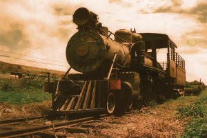 Locomotiva Baldwin no pátio da Fepasa. Fotografia Autor desconhecido, s/ data   
